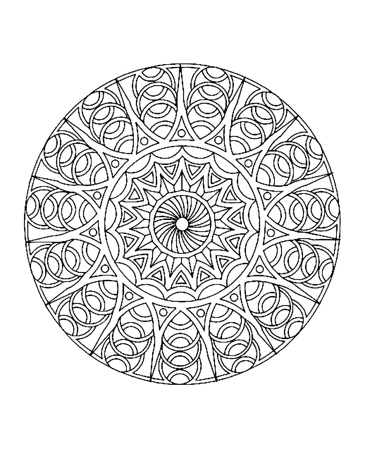 Mandala to color difficult - 4